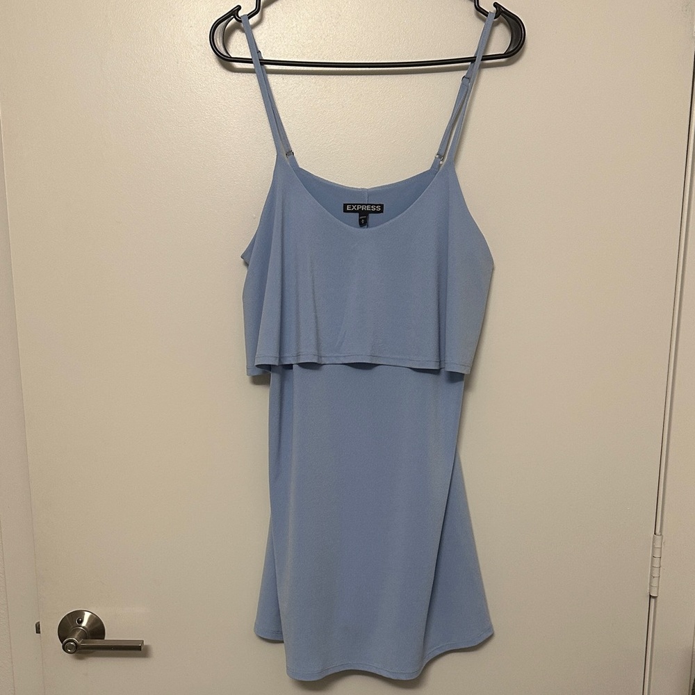 Express Sky Blue Layered Dress